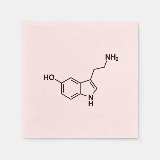 serotonin chemical formula science symbol elements napkin (Front)