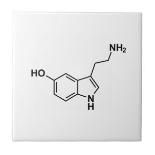 serotonin chemical formula science symbol elements tile