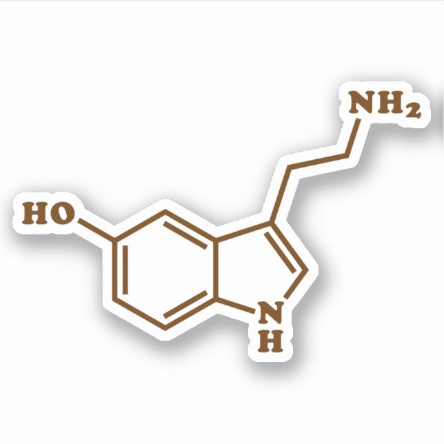 Serotonin Molecular Chemical Formula (Front)