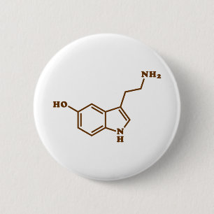 Serotonin Molecular Chemical Formula 2 Inch Round Button