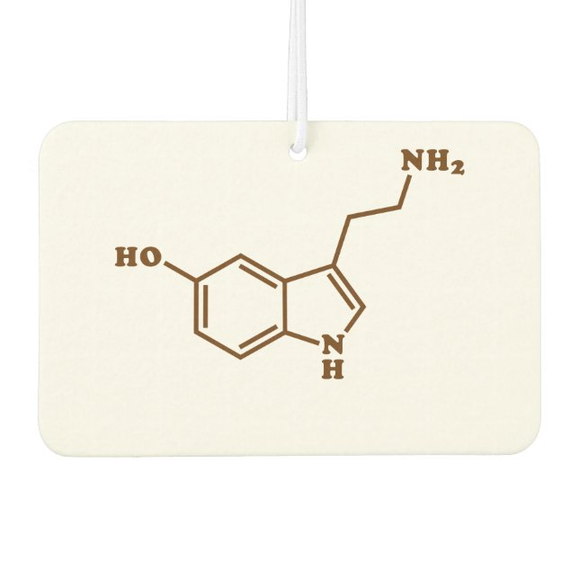 Serotonin Molecular Chemical Formula Air Freshener (Front)