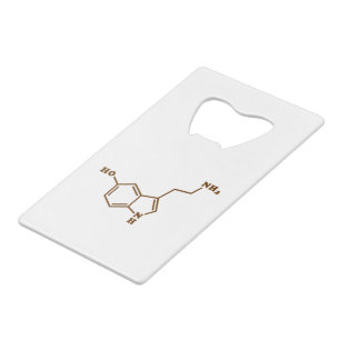 Serotonin Molecular Chemical Formula Credit Card Bottle Opener