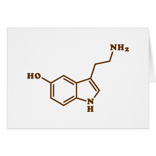 Serotonin Molecular Chemical Formula Greeting Card (Front Horizontal)