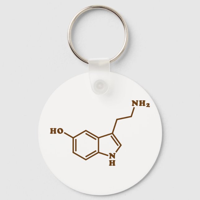 Serotonin Molecular Chemical Formula Keychain (Front)