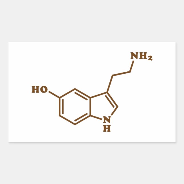 Serotonin Molecular Chemical Formula Sticker (Front)