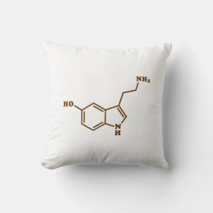 Serotonin Molecular Chemical Formula Throw Pillow