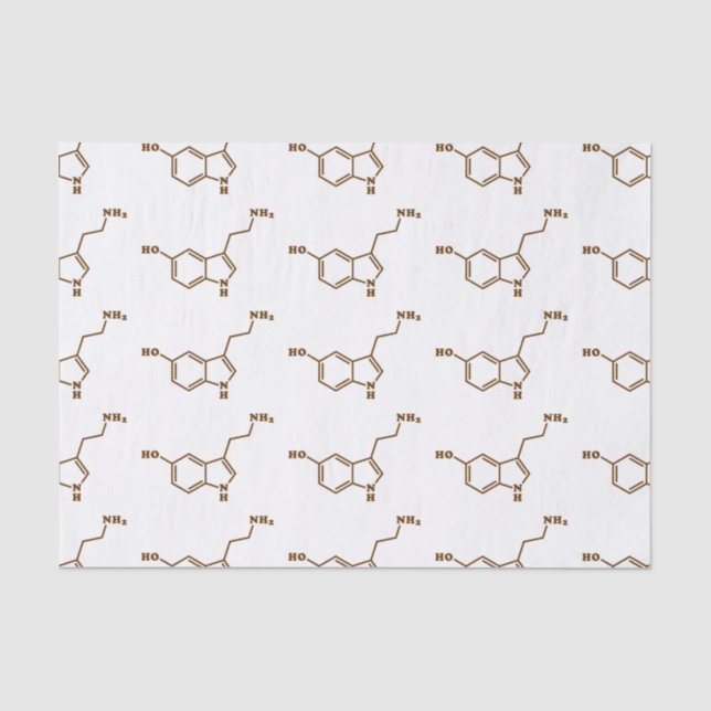 Serotonin Molecular Chemical Formula Tissue Paper (Front)