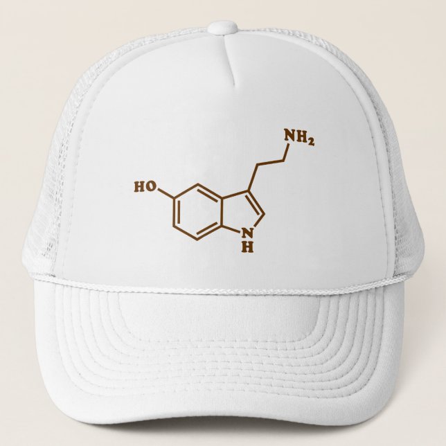 Serotonin Molecular Chemical Formula Trucker Hat (Front)