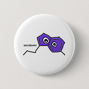 Serotonin Neurotransmitter 2 Inch Round Button