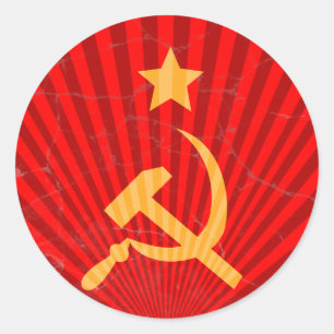 Serp i molot classic round sticker