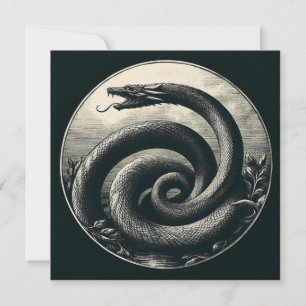 Serpent Antique Illustration Snake Card