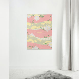 Serpent aux fleurs blanches Poster plat minimalist