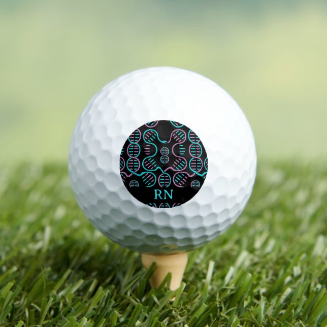 Serpent Chasing Tail Pattern Nurse Monogram Golf B Golf Balls (Insitu Tee)