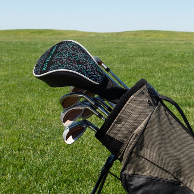 Serpent Chasing Tail Seamless Pattern Nurse Name Golf Head Cover (In Situ)