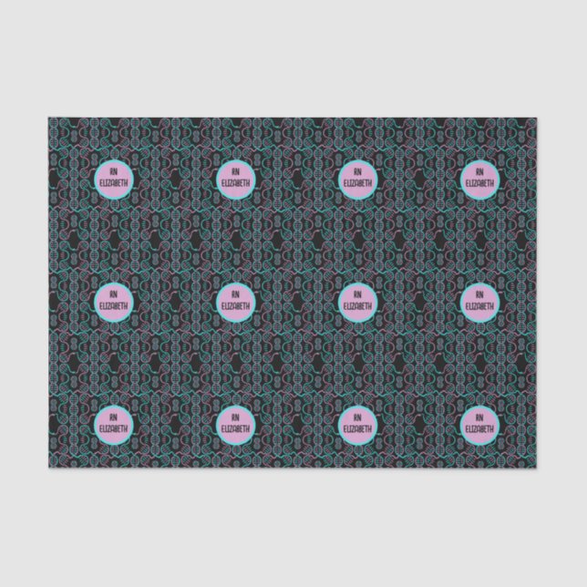 Serpent Chasing Tail Seamless Pattern Tissue Paper (Front)