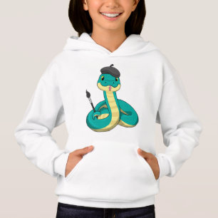 Serpent comme peintre avec pinceau