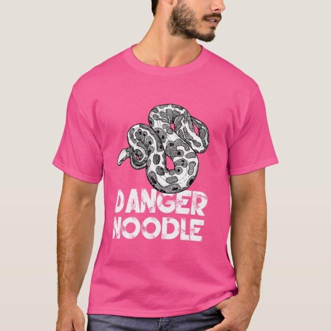 Serpent Drôle - T-shirt Ball Python Danger Noodle (Devant)