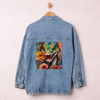 Serpent floral Denim Jacket - Stylo avec Twist