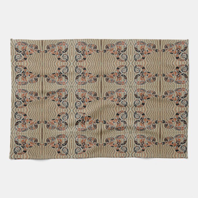 Serpent Motif géométrique serviette de cuisine (Horizontal)