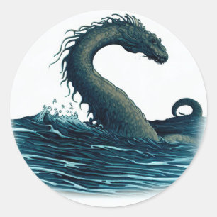 Serpent of the Sea Round Glossy Stickers