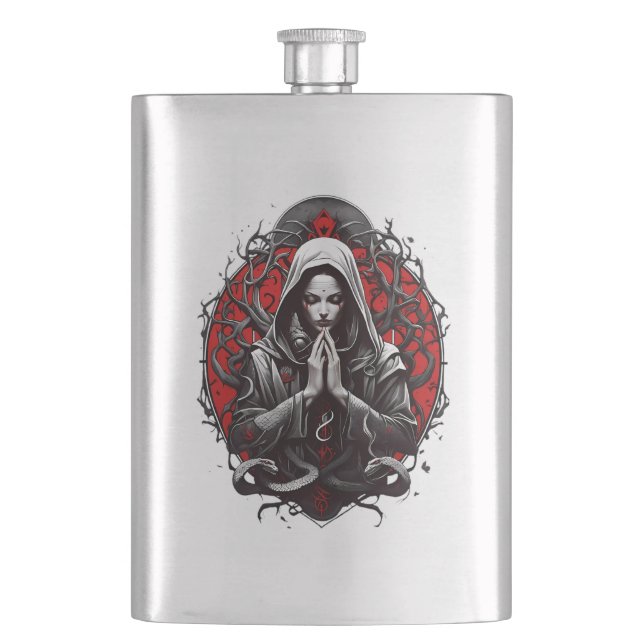 Serpent Priestess of the Shadow Grove Hip Flask (Front)