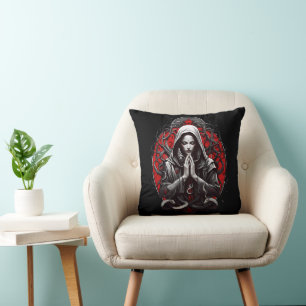 Serpent Priestess of the Shadow Grove Throw Pillow