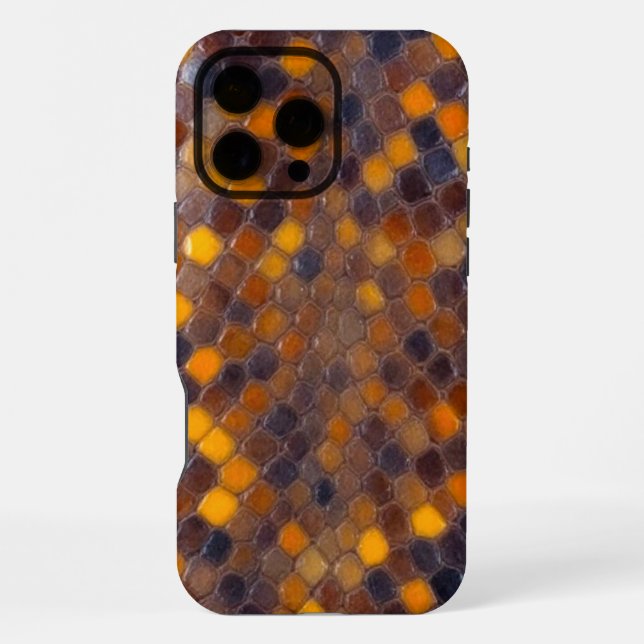 Serpent Shield: Brown & Gold Edition iPhone Case (Back)