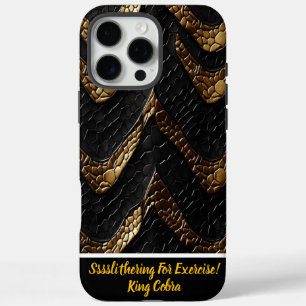 Serpent skin: intricate black and gold iPhone 16 pro max case