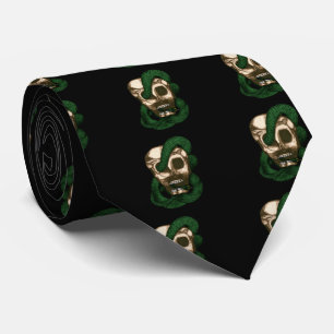 Serpent & Skull (Green) Tie
