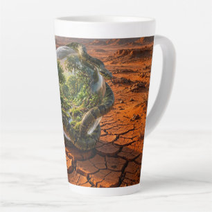 Serpent & the Orb of Eden Surreal Dreamscape Latte Mug
