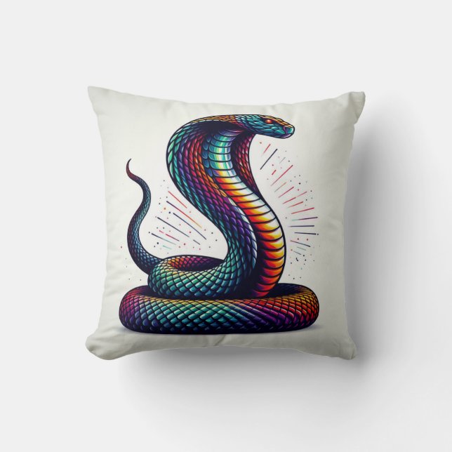 Serpentine Comfort: Cobra-Shaped Pillow for Exotic (Front)