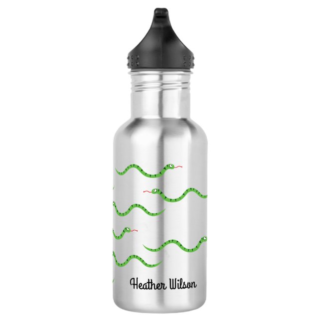 Serpents Enfants Reptiles Bouteille d'eau avec nom (Droite)