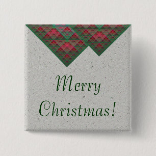 Serpinski's Squares Quilted Christmas Fractal 2 Inch Square Button