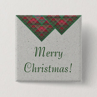 Serpinski's Squares Quilted Christmas Fractal 2 Inch Square Button