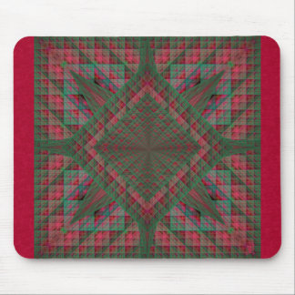 Serpinski's Squares Quilted Christmas Fractal Mouse Pad