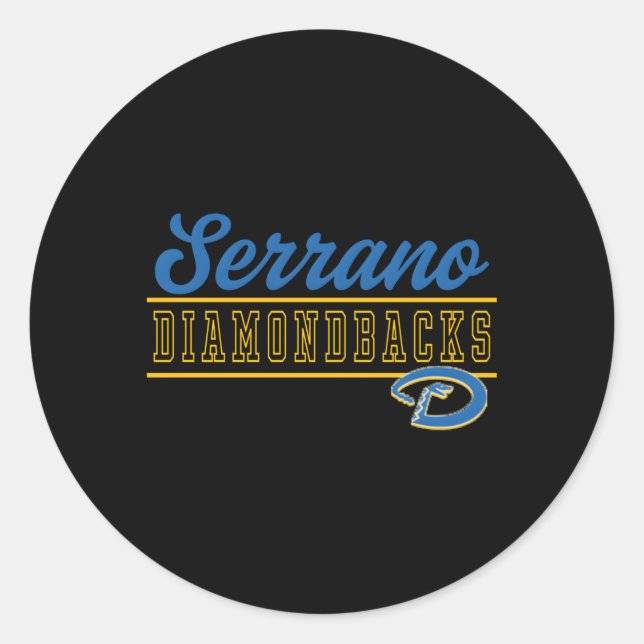 Serrano High School Diamondbacks C4 Classic Round Sticker (Front)
