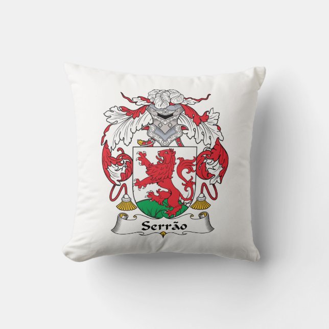 Serrao Family Crest Throw Pillow (Front)