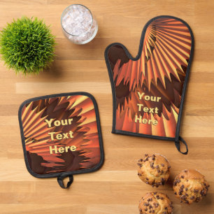 Serrations Oven Mitt & Pot Holder Set