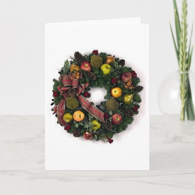 Serre de Noël avec carte de voeux vierge de fruits (Devant)