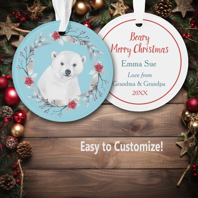 Serre d'ours polaire L'ornement de Noël de l'enfan (Créateur téléchargé)