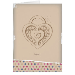 Serrure vintage de coeur avec le pois