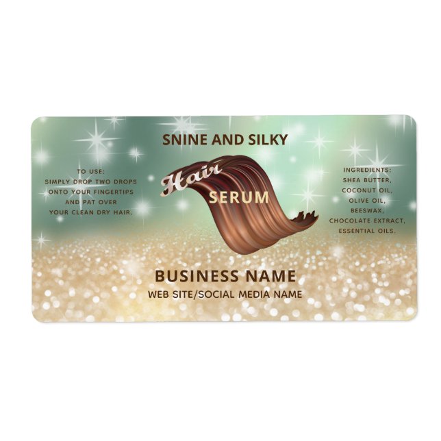 Sérum de cheveux flamboyant élégant et moderne (Devant)