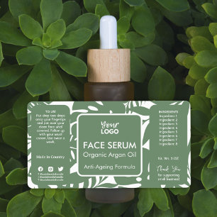 Sérum de face vert minimal à feuilles tropicales b