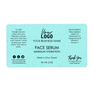 Sérum d'huile de visage bleu cyan professionnel