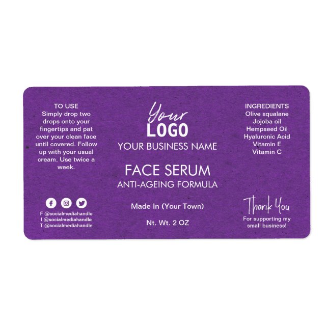 Sérum Professionnel Purple Visage Et Huile De Chev (Devant)