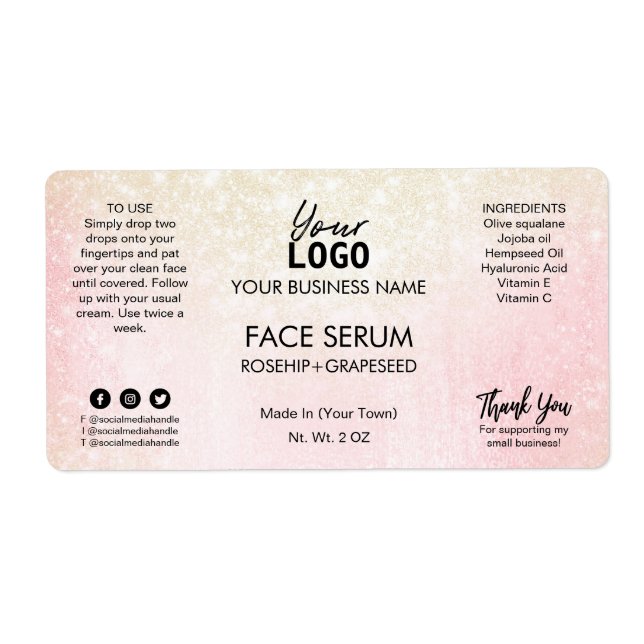 Sérum Visage Rose Shimmer (Devant)