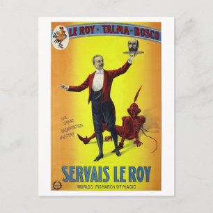 Servais Leroy Restored Vintage Magician Poster Postcard