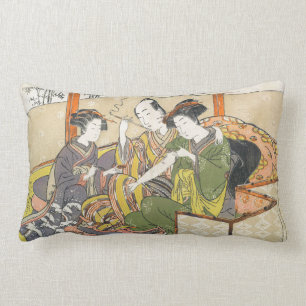 Servant Applying Medicinal to Geisha's Arm ukiyo-e Lumbar Pillow
