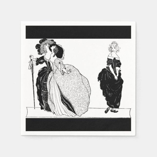 Servantes & Serviettes en papier Cendrillon vintag (Devant)