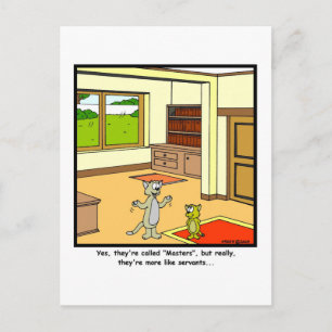 Servants: Cat cartoon Postcard